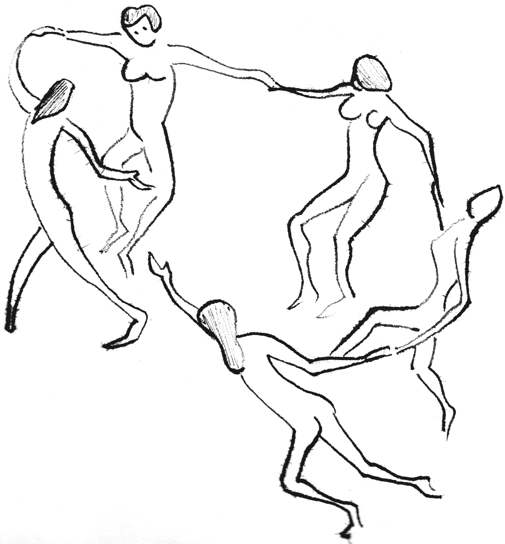 Indigo Violet figures dancing together